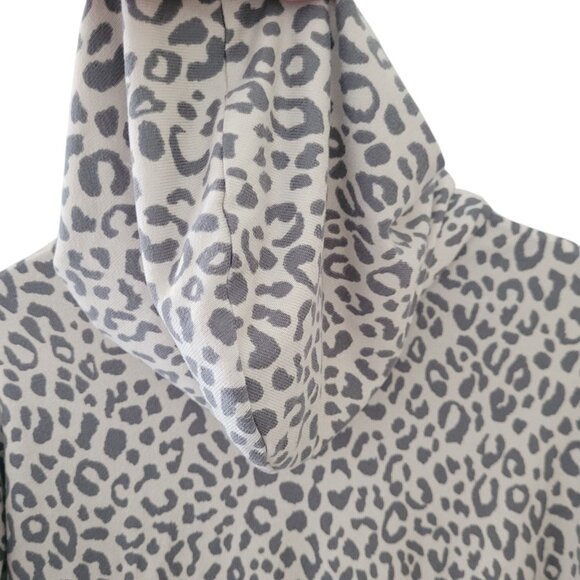 Jenni Intimates Leopard Print Knit Hoodie Womens Size XS Lightweight Soft Cozy - Picture 5 of 8